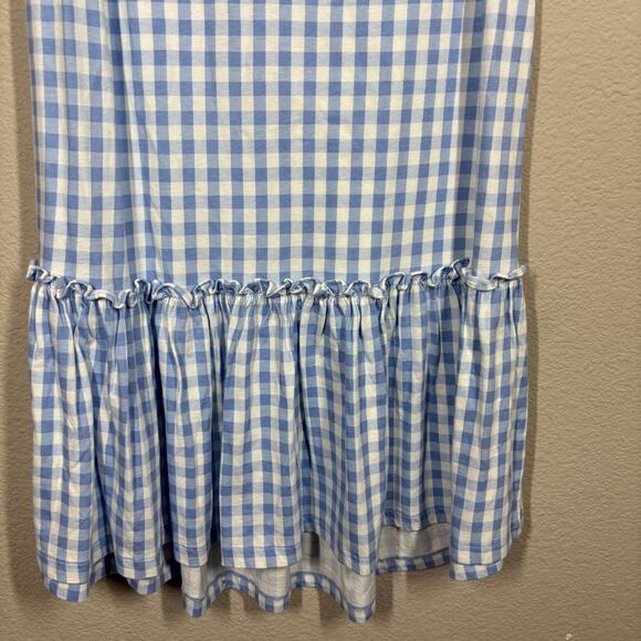 Crewcuts Girls Size 16 Gingham Drop Waist Dress Blue White Cotton Sleeveless - Picture 4 of 7